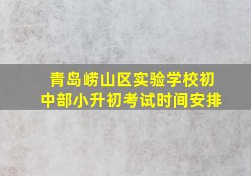 青岛崂山区实验学校初中部小升初考试时间安排