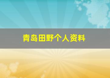 青岛田野个人资料