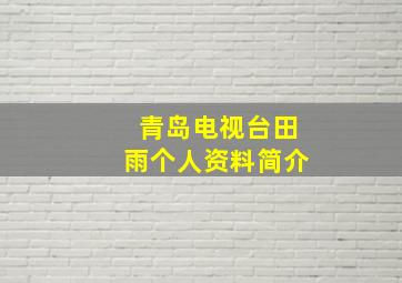 青岛电视台田雨个人资料简介