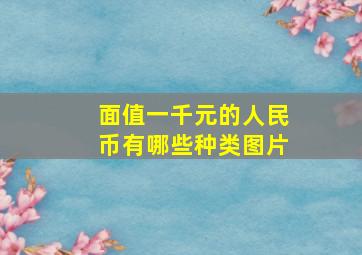 面值一千元的人民币有哪些种类图片