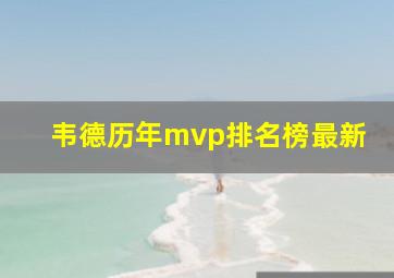 韦德历年mvp排名榜最新