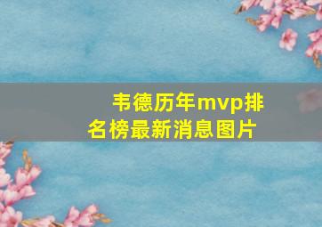 韦德历年mvp排名榜最新消息图片