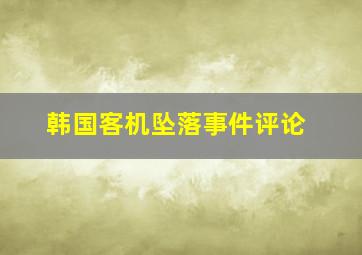 韩国客机坠落事件评论