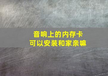 音响上的内存卡可以安装和家亲嘛