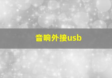 音响外接usb