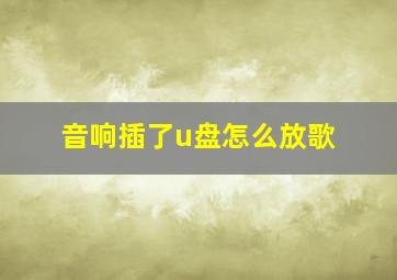 音响插了u盘怎么放歌