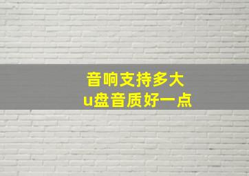 音响支持多大u盘音质好一点