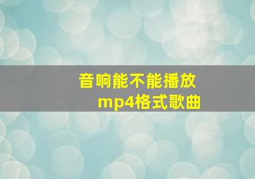 音响能不能播放mp4格式歌曲