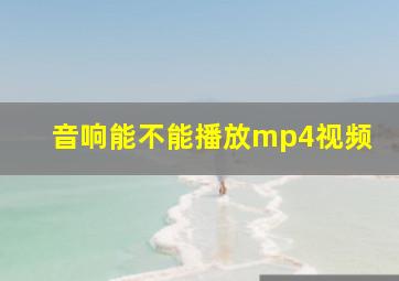 音响能不能播放mp4视频