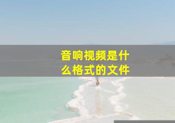 音响视频是什么格式的文件