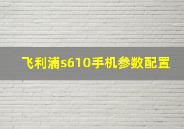 飞利浦s610手机参数配置