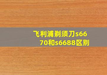 飞利浦剃须刀s6670和s6688区别