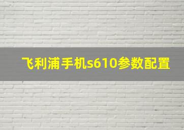 飞利浦手机s610参数配置