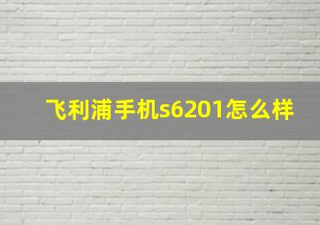 飞利浦手机s6201怎么样