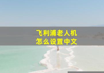 飞利浦老人机怎么设置中文