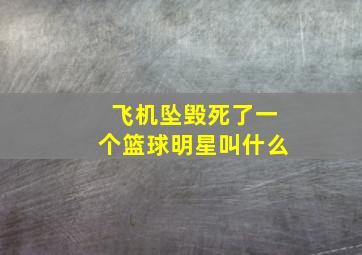 飞机坠毁死了一个篮球明星叫什么