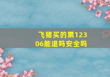 飞猪买的票12306能退吗安全吗