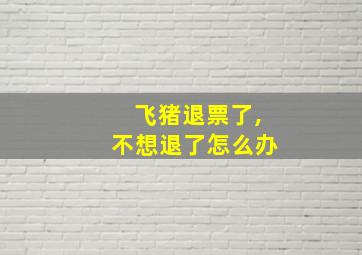 飞猪退票了,不想退了怎么办