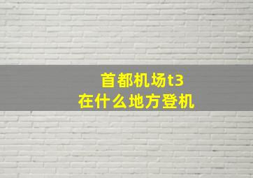 首都机场t3在什么地方登机