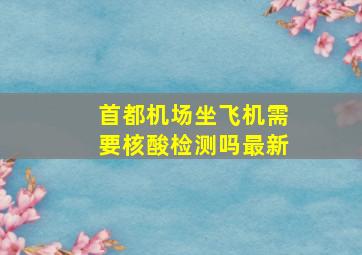 首都机场坐飞机需要核酸检测吗最新