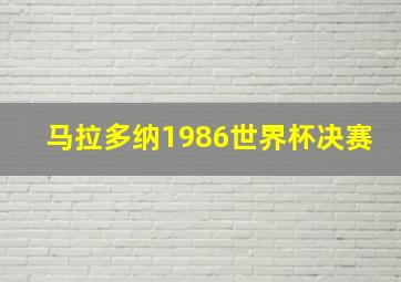 马拉多纳1986世界杯决赛