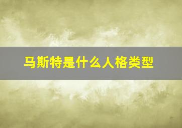 马斯特是什么人格类型