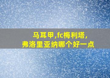 马耳甲,fc梅利塔,弗洛里亚纳哪个好一点