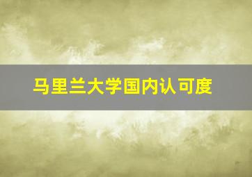 马里兰大学国内认可度