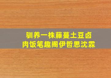 驯养一株藤蔓土豆卤肉饭笔趣阁伊哲思沈霖