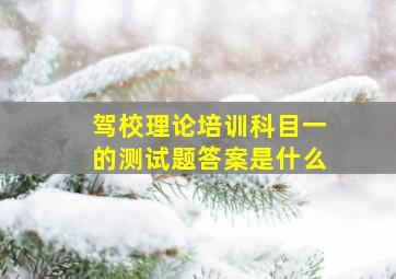 驾校理论培训科目一的测试题答案是什么