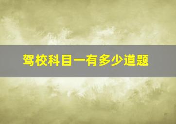 驾校科目一有多少道题