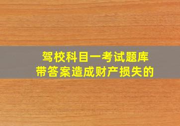 驾校科目一考试题库带答案造成财产损失的