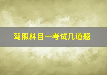 驾照科目一考试几道题