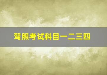 驾照考试科目一二三四