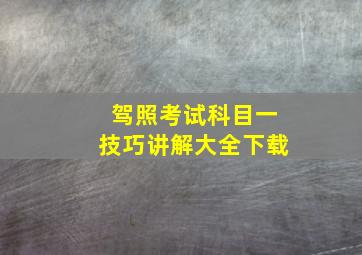 驾照考试科目一技巧讲解大全下载