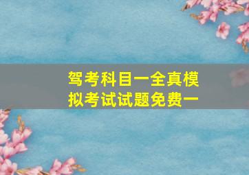 驾考科目一全真模拟考试试题免费一