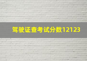 驾驶证查考试分数12123