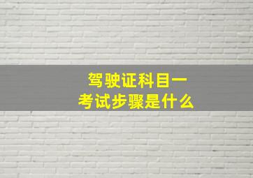 驾驶证科目一考试步骤是什么