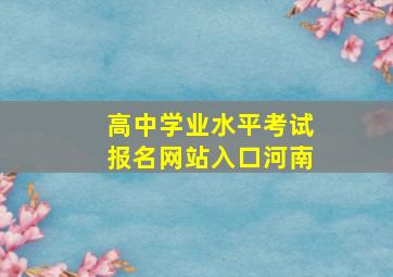 高中学业水平考试报名网站入口河南