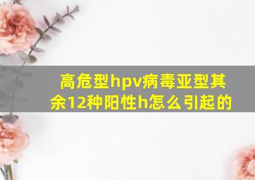 高危型hpv病毒亚型其余12种阳性h怎么引起的