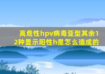 高危性hpv病毒亚型其余12种显示阳性h是怎么造成的