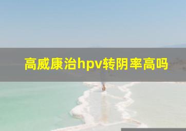 高威康治hpv转阴率高吗