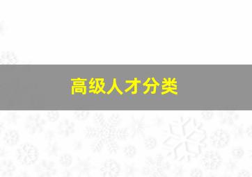 高级人才分类