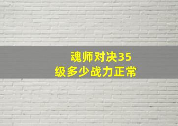 魂师对决35级多少战力正常