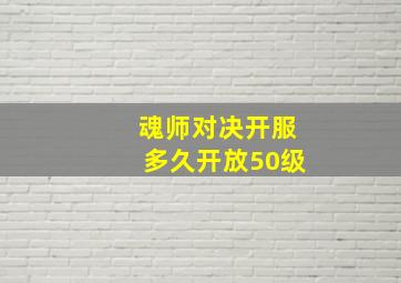 魂师对决开服多久开放50级