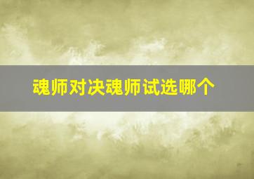 魂师对决魂师试选哪个