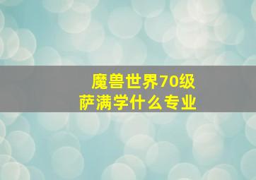 魔兽世界70级萨满学什么专业