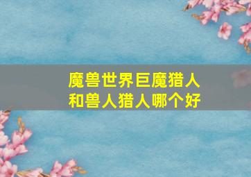 魔兽世界巨魔猎人和兽人猎人哪个好