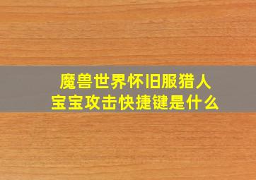 魔兽世界怀旧服猎人宝宝攻击快捷键是什么