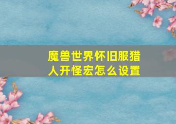 魔兽世界怀旧服猎人开怪宏怎么设置